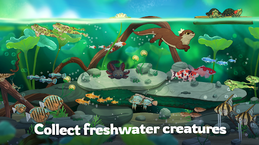 Official Pondlife screenshot showing freshwater creatures in a pond